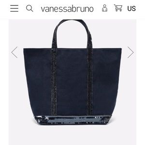 Medium canvas and sequins cabas tote bag